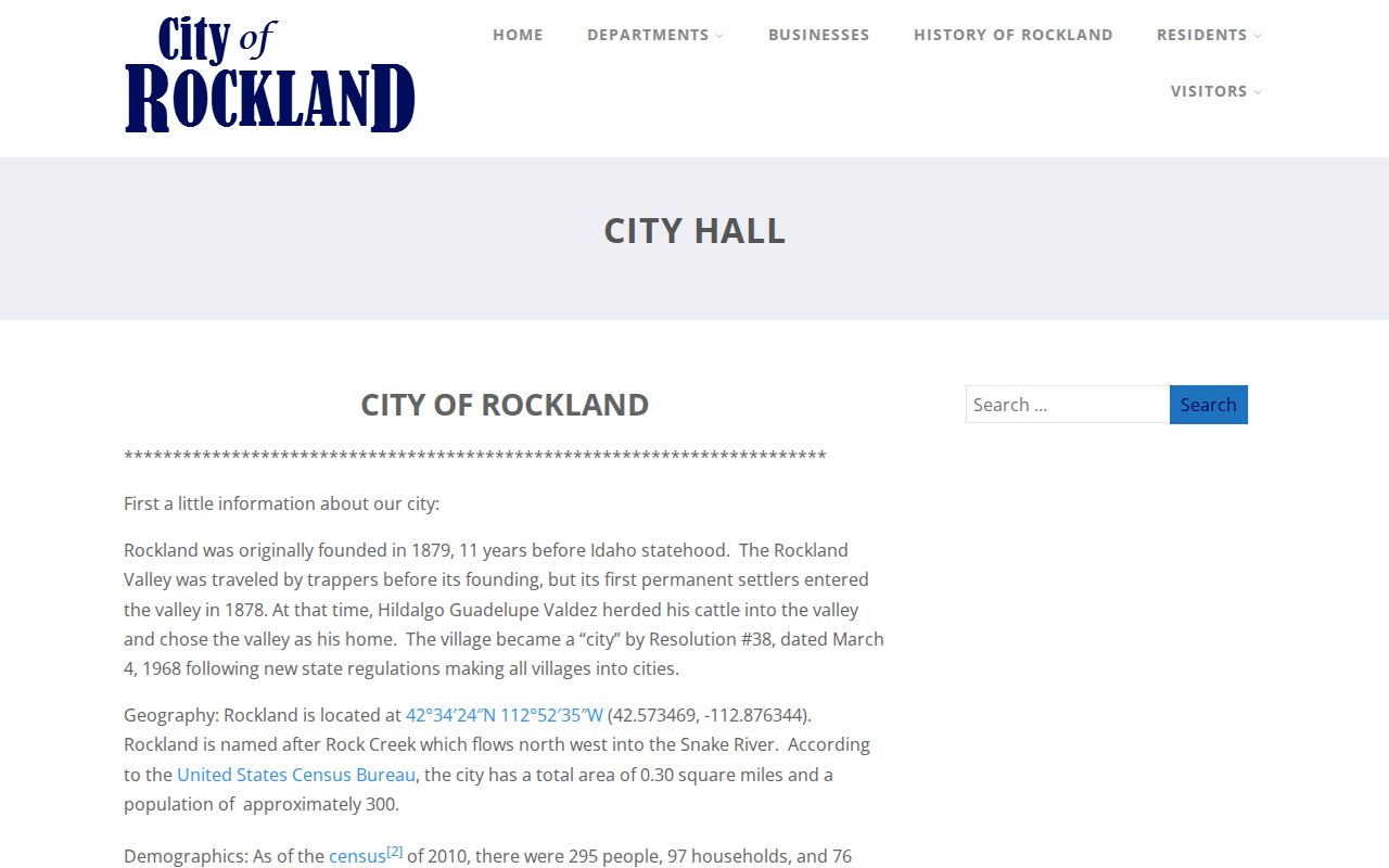 Rockland City Hall administrative contact for city records